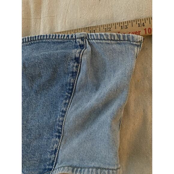 Tube Top Womens Small Y2K Side Zip Elastic Hem Tube Top Medium Wash Denim Corset - Picture 6 of 8